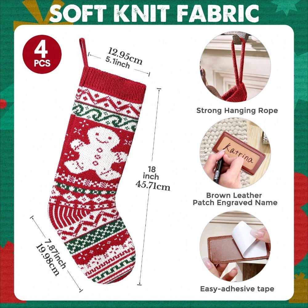 Calze natalizie in maglia, 45  - Christmas Stocking Hanging recensione e prezzo