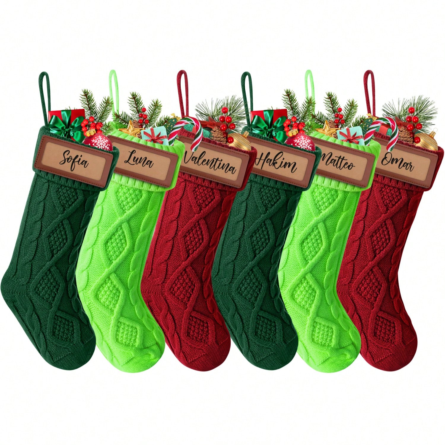 6 calze natalizie da appendere - Christmas Stocking Hanging recensione e prezzo
