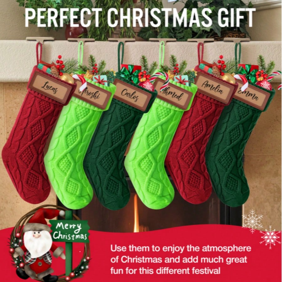 6 calze natalizie da appendere - Christmas Stocking Hanging recensione e prezzo